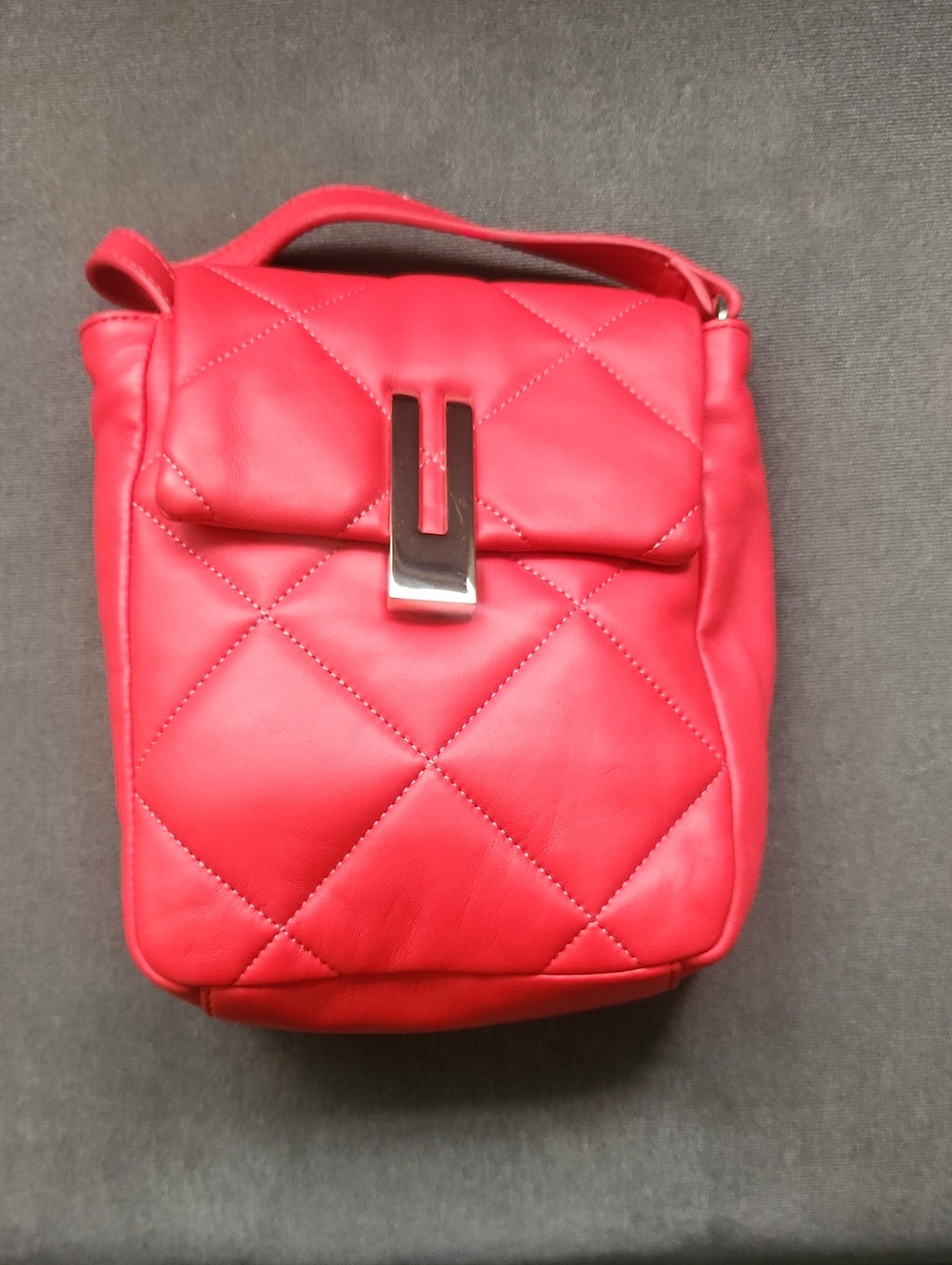 Vince Camuto Quilted Red Crossbody with Polished Clasp